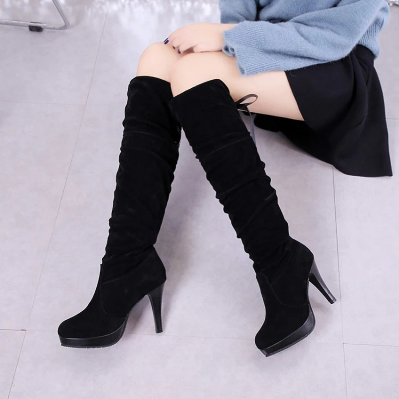 Super High Tapered Stiletto Heel Frosted Flock Material Winter Warm Socks Boots Platform Bow Tie Women's Knee-High Boots
Super High Tapered Stiletto Heel Frosted Flock Material Winter Warm Socks Boots Platform Bow Tie Women's Knee-High Boots
