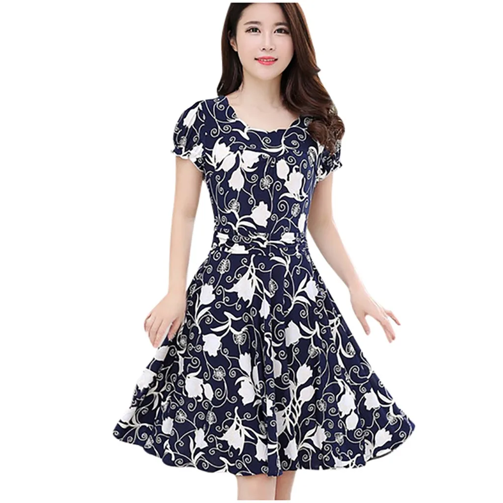 Dress Short Knee Length Retro Elegant Sleeve O-Neck Printing Fashion Women Women's Dress Wrap Dress Vestidos
Dress Short Knee Length Retro Elegant Sleeve O-Neck Printing Fashion Women Women's Dress Wrap Dress Vestidos