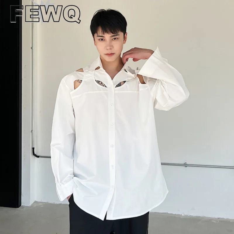 FEWQ Hollow Out Design Long Sleeved Shirt Loose Style Casual Korean 2023 New Fashion Solid Color Turn-down Collar Casual 9A3223
FEWQ Hollow Out Design Long Sleeved Shirt Loose Style Casual Korean 2023 New Fashion Solid Color Turn-down Collar Casual 9A3223