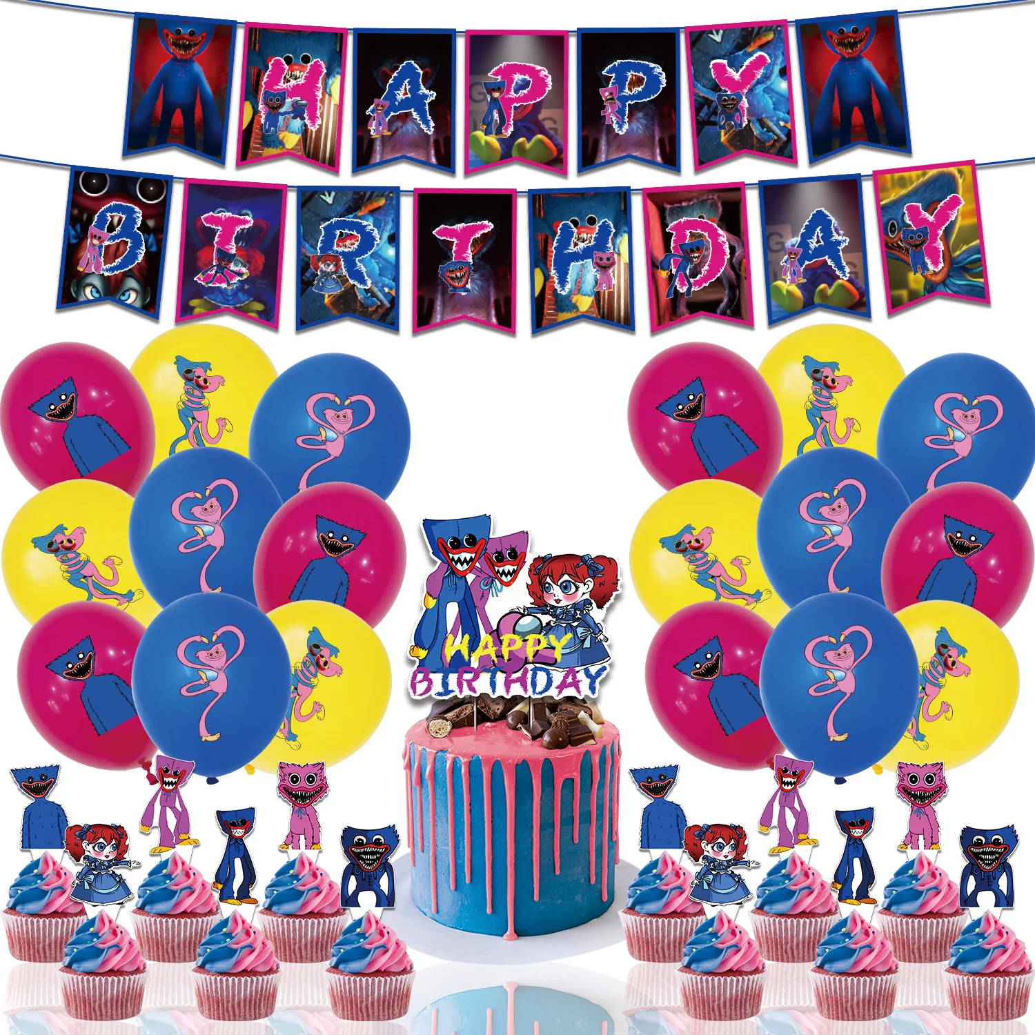 Poppy Playtime Huggy Wuggy Bithday Party Decoration Banner Cake Topper Balloons Horror Game Funny Photo Props Boy Girl Gift
Poppy Playtime Huggy Wuggy Bithday Party Decoration Banner Cake Topper Balloons Horror Game Funny Photo Props Boy Girl Gift