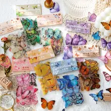 40pcs Colorful Butterfly Stickers Transparent Decorative For Epoxy Resin Crafts Scrapbooking Notebook Flower Butterfly Stickers