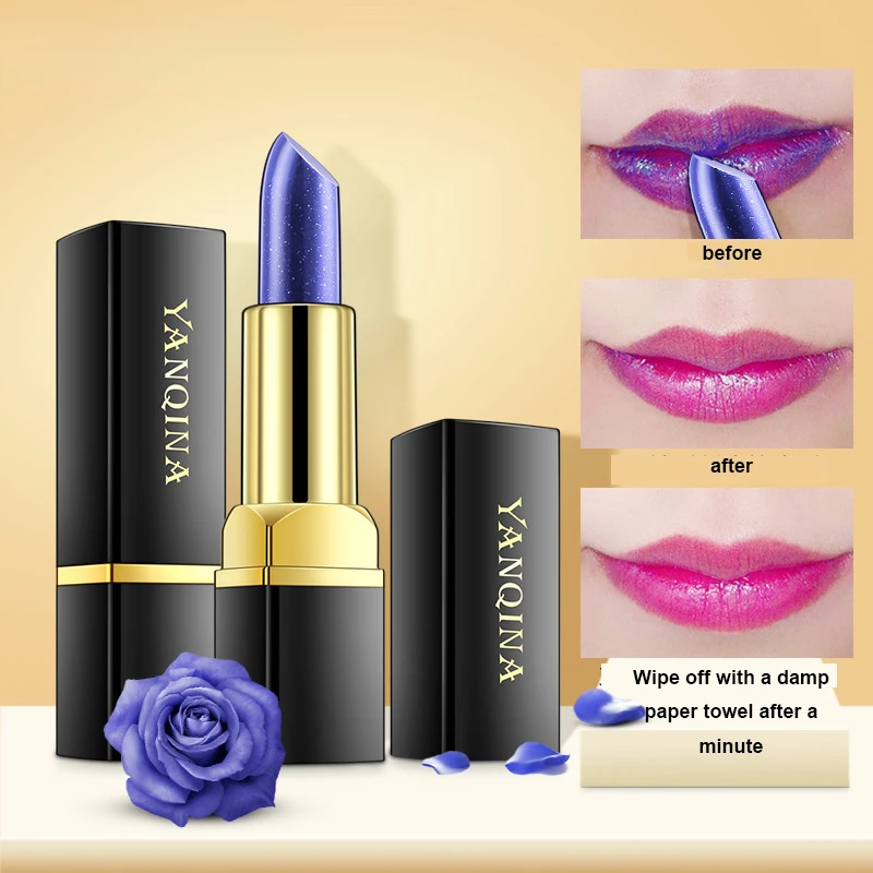 makeups blue rose color-changing lipstick rose red waterproof does not fade blue temperature-changing lipstick Lipbalm
makeups blue rose color-changing lipstick rose red waterproof does not fade blue temperature-changing lipstick Lipbalm