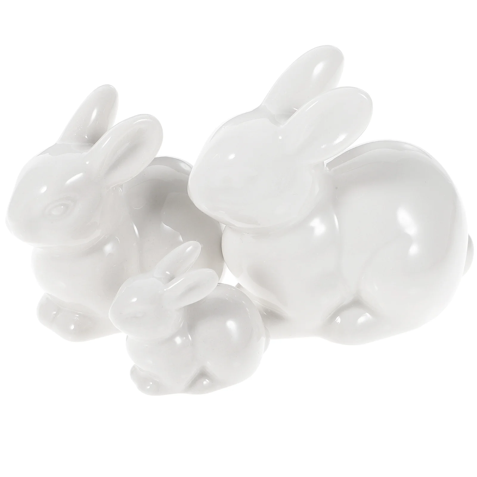 

Bunny Rabbit Easter Ceramic Figurines Ornament Mini Decor Miniature Garden Figurine Statue White Decorations Rabbits Ornaments