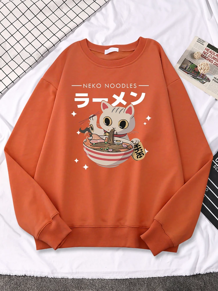 Harajuku Cat Neko Noodles Ramen Printing Womens Pullover Fashion Crewneck Sweatshirt Japanese Casual Tops All-math Female Hoodie
Harajuku Cat Neko Noodles Ramen Printing Womens Pullover Fashion Crewneck Sweatshirt Japanese Casual Tops All-math Female Hoodie