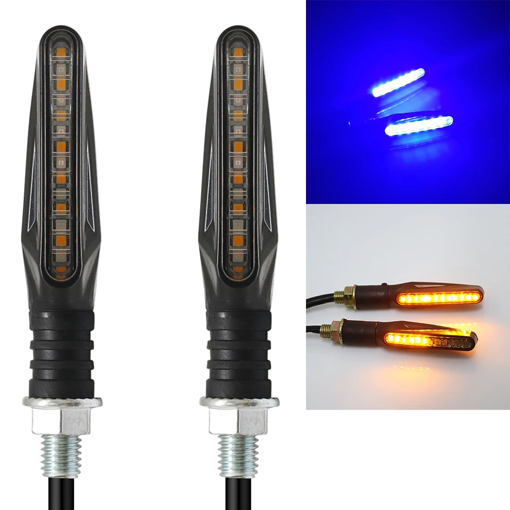 Motorcycle Blue Amber LED Turn Signals Blinker Tail Flowing Light Water Flashing Steering Lights Stop Indicator Signal IP68
Motorcycle Blue Amber LED Turn Signals Blinker Tail Flowing Light Water Flashing Steering Lights Stop Indicator Signal IP68