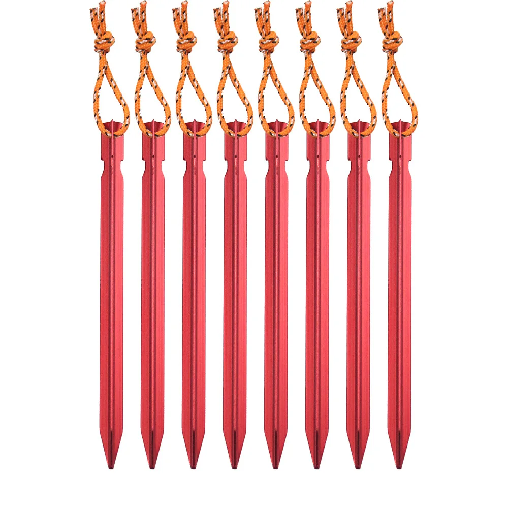 18cm Tent Pegs Aluminum Tent Stake Ground Nails With Rope Outdoor Camping Hiking Equipment Tent Accessories
18cm Tent Pegs Aluminum Tent Stake Ground Nails With Rope Outdoor Camping Hiking Equipment Tent Accessories