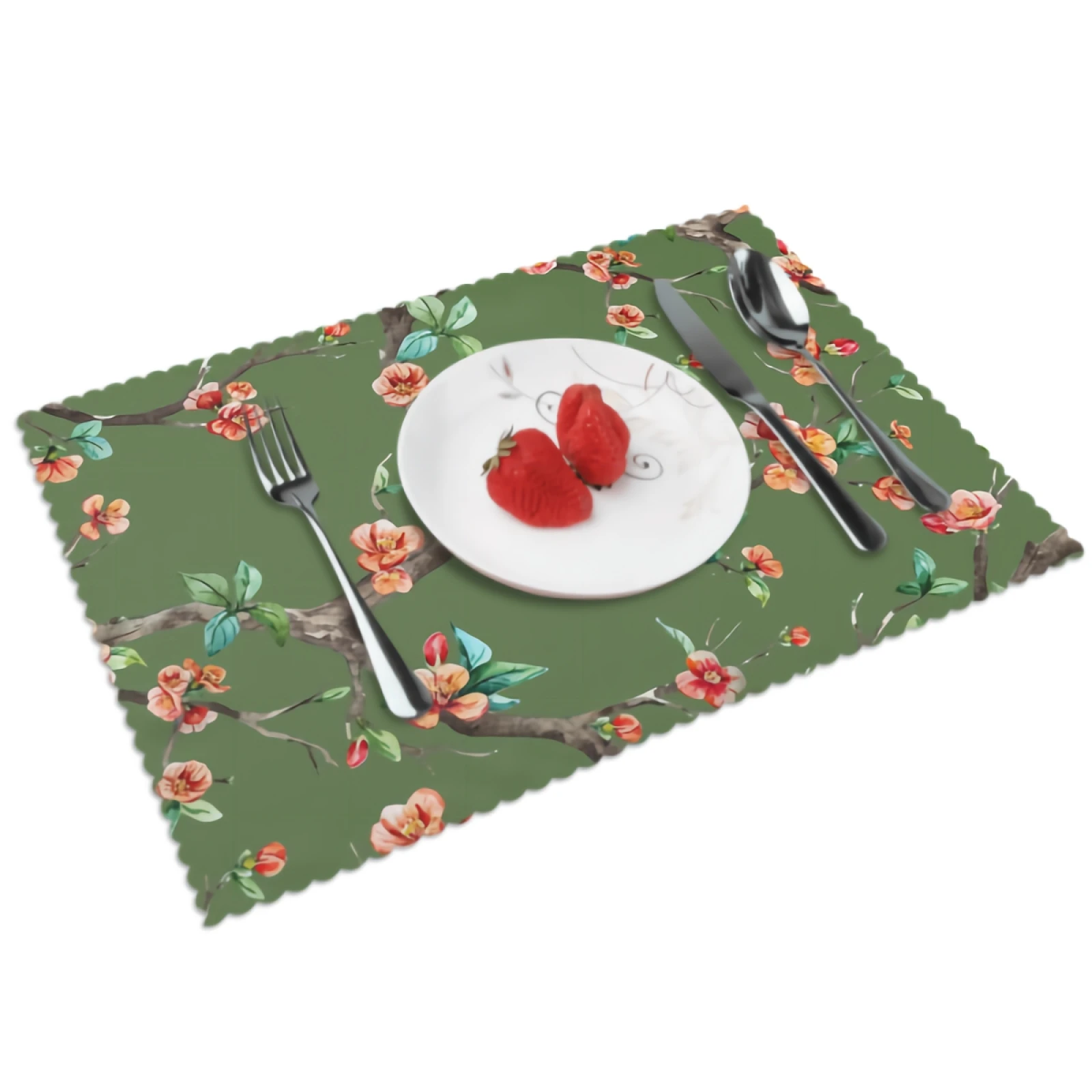 Cherry Blossom Placemats Japanese Floral Dark Green Background Placemat Set of 4 Heat-Resisting Non Slip Table Mats
Cherry Blossom Placemats Japanese Floral Dark Green Background Placemat Set of 4 Heat-Resisting Non Slip Table Mats