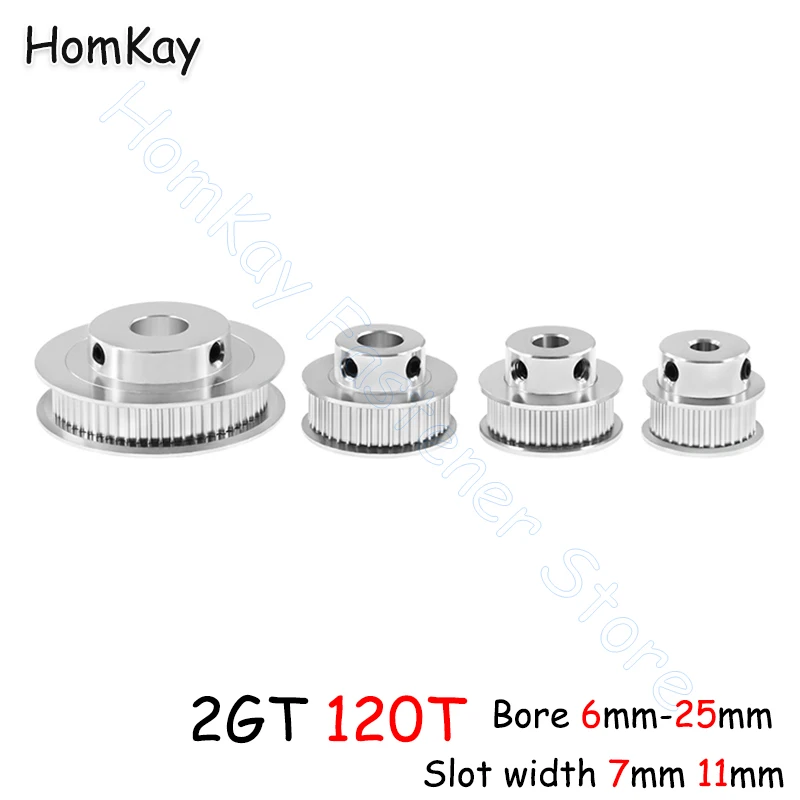 120T 2GT Timing Pulley Bore 6 6.35 8 10 12 12.7 - 25mm GT2 120 Tooth Synchronous Wheels 3D Printer Parts for Belt width 6 10mm
120T 2GT Timing Pulley Bore 6 6.35 8 10 12 12.7 - 25mm GT2 120 Tooth Synchronous Wheels 3D Printer Parts for Belt width 6 10mm
