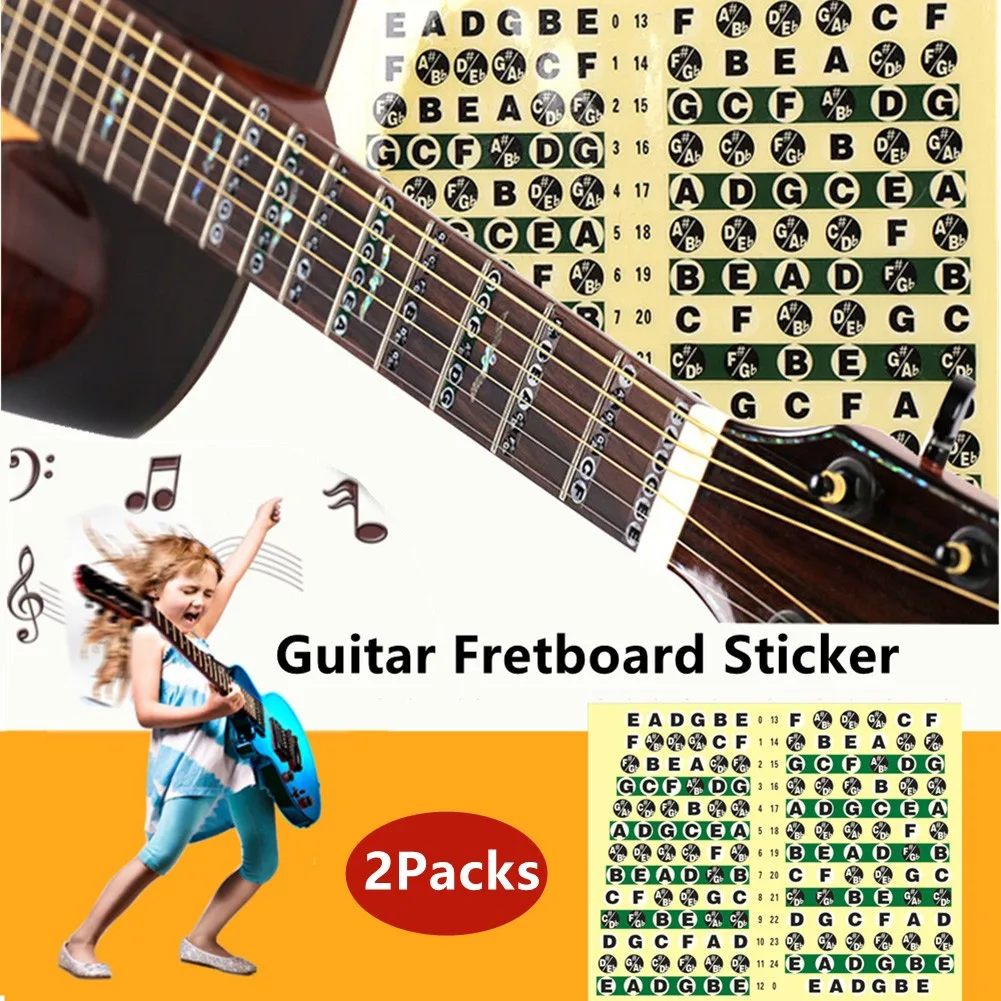 2pcs Guitar Fretboard Sticker Frets Note Decal Beginners Learning Music Lesson PVC Guitar Scales Stickers Accessories
2pcs Guitar Fretboard Sticker Frets Note Decal Beginners Learning Music Lesson PVC Guitar Scales Stickers Accessories
