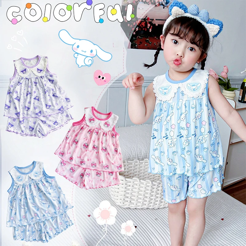 Sanrio Kuromi Ice Silk Household Clothes Set Kawaii Cinnamoroll My Melody Cartoon Cute Children Waistcoat Shorts Clothing Gifts
Sanrio Kuromi Ice Silk Household Clothes Set Kawaii Cinnamoroll My Melody Cartoon Cute Children Waistcoat Shorts Clothing Gifts