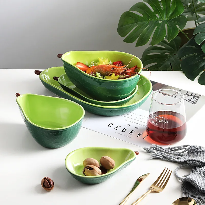 Plate Dinnerware Sets Cute Ceramic Tableware Household Dishs Snack Avocado Bowl Salad Fruit Kids Training Dinner Plate Sets 
Plate Dinnerware Sets Cute Ceramic Tableware Household Dishs Snack Avocado Bowl Salad Fruit Kids Training Dinner Plate Sets