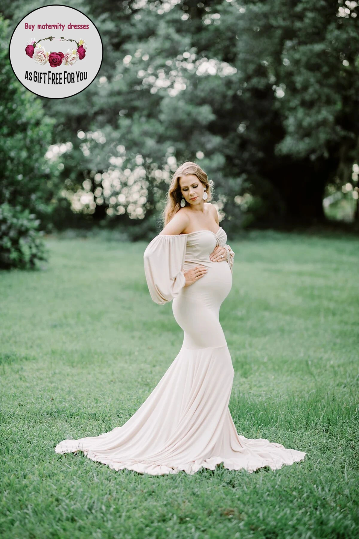 Women Fashion Fishtail Pregant Dress for Photography Strapless Off Shoulder Puff Sleeve Lace Maternity Dress for Photo Sho
Women Fashion Fishtail Pregant Dress for Photography Strapless Off Shoulder Puff Sleeve Lace Maternity Dress for Photo Sho