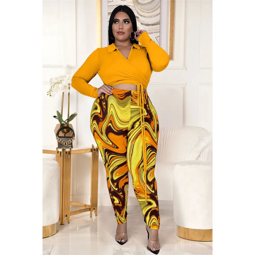 Fashion Plus Size Suit Sexy Nightclub Printed Lapel Tie Large Two-piece Set Autumn Spring New Fashion 2022 Female Clothing
Fashion Plus Size Suit Sexy Nightclub Printed Lapel Tie Large Two-piece Set Autumn Spring New Fashion 2022 Female Clothing