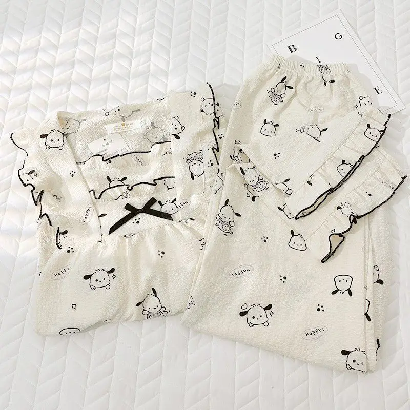 Kawaii Cute Sanrio Pochacco Household Clothes Pajamas Suit Lace Loose Comfortable Ins Cute Girl Christmas Gift For Girlfriend
Kawaii Cute Sanrio Pochacco Household Clothes Pajamas Suit Lace Loose Comfortable Ins Cute Girl Christmas Gift For Girlfriend