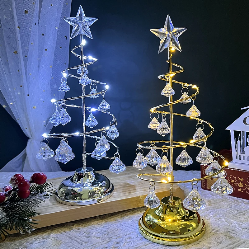 1pc Christmas Tree Spiral Crystal Light Christmas Home Decoration Crystal Fairy Night Light Acrylic Glowing Xmas Tree Ornaments
1pc Christmas Tree Spiral Crystal Light Christmas Home Decoration Crystal Fairy Night Light Acrylic Glowing Xmas Tree Ornaments