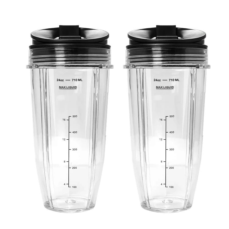 2 Pack Replacement 24Oz Cup with Spout Lid for Nutri Ninja Auto IQ Series Blenders with BL450/BL454/BL456/BL480/BL481
2 Pack Replacement 24Oz Cup with Spout Lid for Nutri Ninja Auto IQ Series Blenders with BL450/BL454/BL456/BL480/BL481