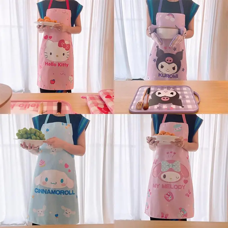 Кавайный Sanrio, Hello Kitty Kuromi My Melody Cinnamoroll PompomPurin, мультяшное изображение, водоотталкивающий и маслоотталкивающий кухонный фартук для дома
Кавайный Sanrio, Hello Kitty Kuromi My Melody Cinnamoroll PompomPurin, мультяшное изображение, водоотталкивающий и маслоотталкивающий кухонный фартук для дома