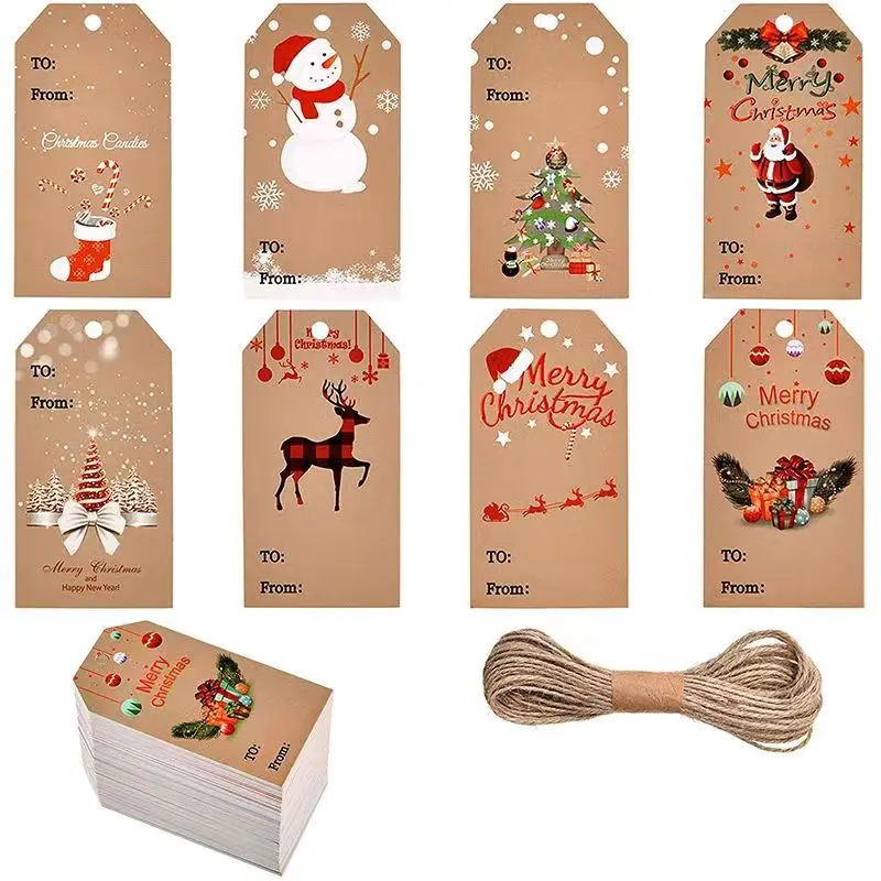100pcs Christmas Gift Tags Kraft Paper Wedding Scallop Label Blank with hemp rope
100pcs Christmas Gift Tags Kraft Paper Wedding Scallop Label Blank with hemp rope