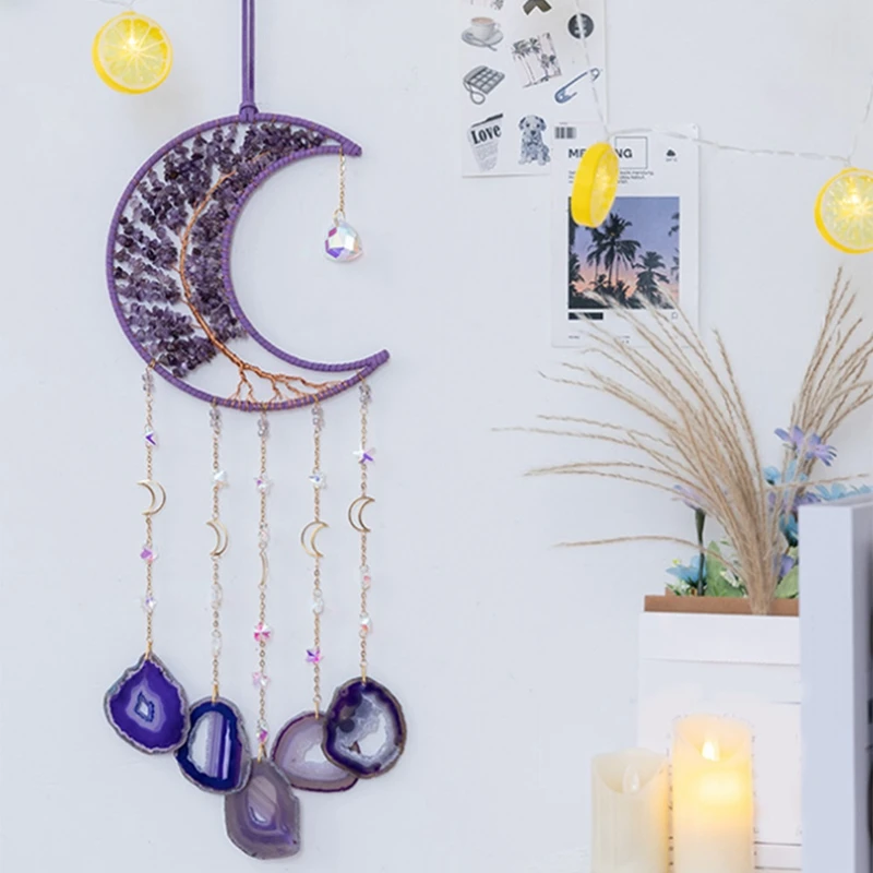 Natural Gemstone Wall Ornaments With Healing Crystal Stone Gemstone Dream Catcher Bedroom Garden Home Decoration Durable
Natural Gemstone Wall Ornaments With Healing Crystal Stone Gemstone Dream Catcher Bedroom Garden Home Decoration Durable