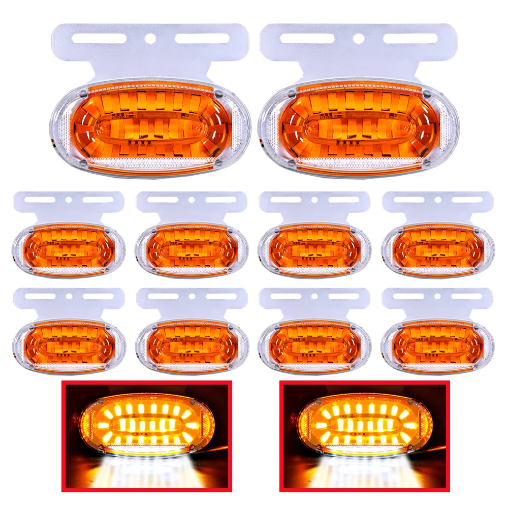 10Pcs 24V Marker Lights For Trucks LED Trailer Clearance Lights Red White Side Light Amber Blue Green Parking Lamp
10Pcs 24V Marker Lights For Trucks LED Trailer Clearance Lights Red White Side Light Amber Blue Green Parking Lamp