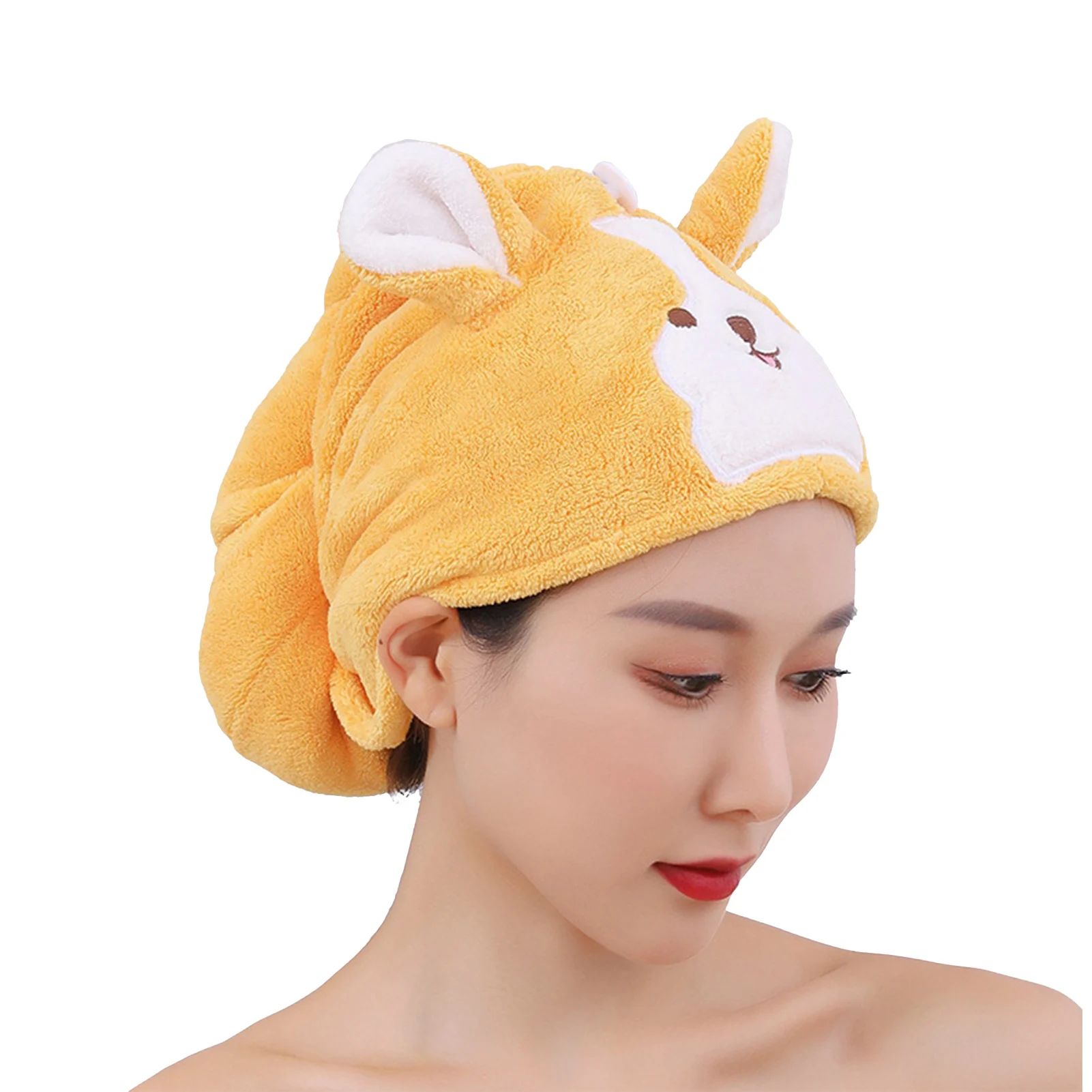Women Anti Frizz With Button Hair Drying Towel Soft Bathroom Cute Cartoon Super Absorbent Quick Coral Velvet Turban Home Makeup
Women Anti Frizz With Button Hair Drying Towel Soft Bathroom Cute Cartoon Super Absorbent Quick Coral Velvet Turban Home Makeup