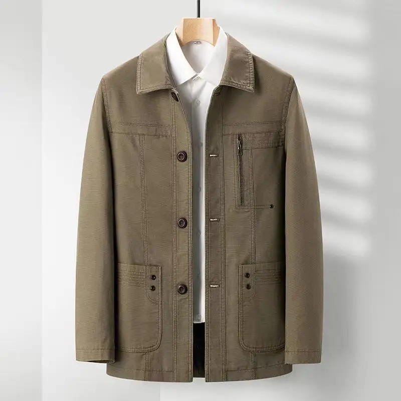 Brand Business Men's Jacket Casual Coats Turn Down Collar Simple Middle-Aged Elderly Men Dad Clothes Office Outerwear Men Q431
Brand Business Men's Jacket Casual Coats Turn Down Collar Simple Middle-Aged Elderly Men Dad Clothes Office Outerwear Men Q431