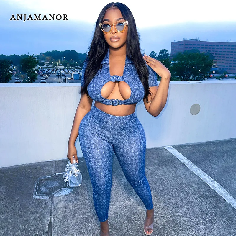 ANJAMANOR Sexy Two Piece Outfits Women Club Wear Fall 2022 Buckle Cut Out Crop Top and Leggings Pants Matching Sets D85-DZ26 
ANJAMANOR Sexy Two Piece Outfits Women Club Wear Fall 2022 Buckle Cut Out Crop Top and Leggings Pants Matching Sets D85-DZ26