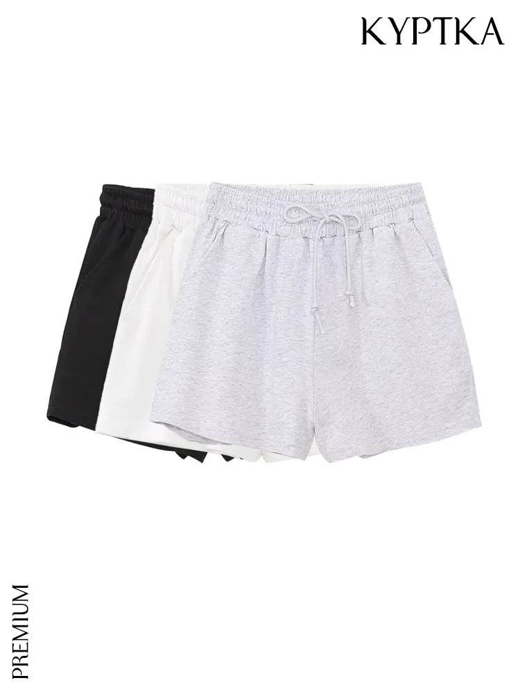 KYPTKA Women Fashion Side Pockets Shorts Vintage High Elastic Waist With Drawstring Female Short Pants Mujer
KYPTKA Women Fashion Side Pockets Shorts Vintage High Elastic Waist With Drawstring Female Short Pants Mujer