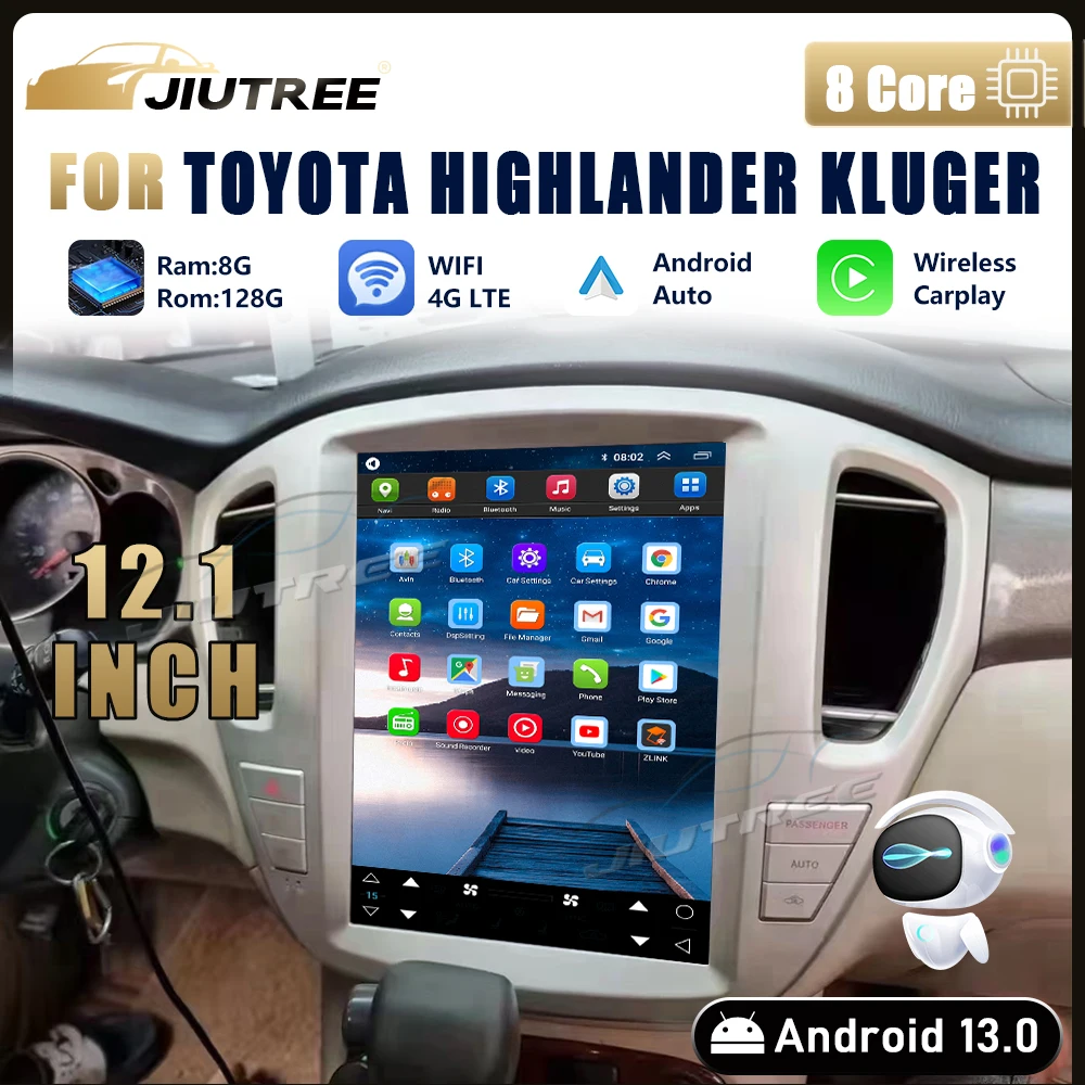 Android 13 для Toyota Highlander Kluger 2001-2007, автомобильный мультимедийный плеер, автомобильное радио, автомобильный GPS-навигатор, головное устройство, беспроводной Carplay
Android 13 для Toyota Highlander Kluger 2001-2007, автомобильный мультимедийный плеер, автомобильное радио, автомобильный GPS-навигатор, головное устройство, беспроводной Carplay