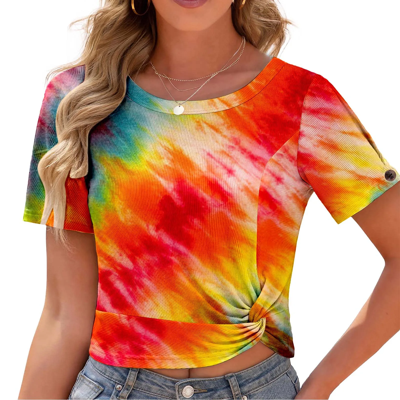 Женская футболка с круглым вырезом, коротким рукавом и длинным рукавом 
Женская футболка с круглым вырезом, коротким рукавом и длинным рукавом