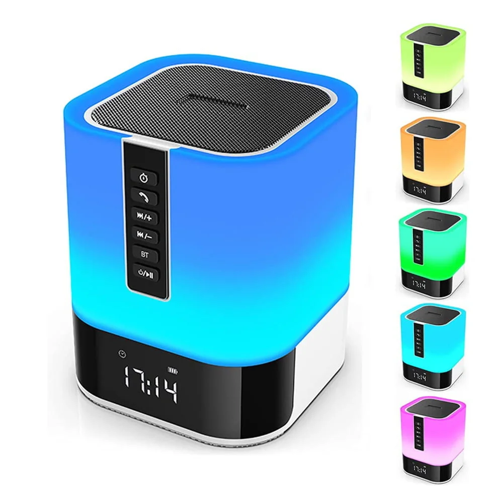 

2023 new Bluetooth Speaker Multi-Color Night Light, Alarm Clock Best Birthday Gift Ideas For Teenage Girls/Boys Free shipping