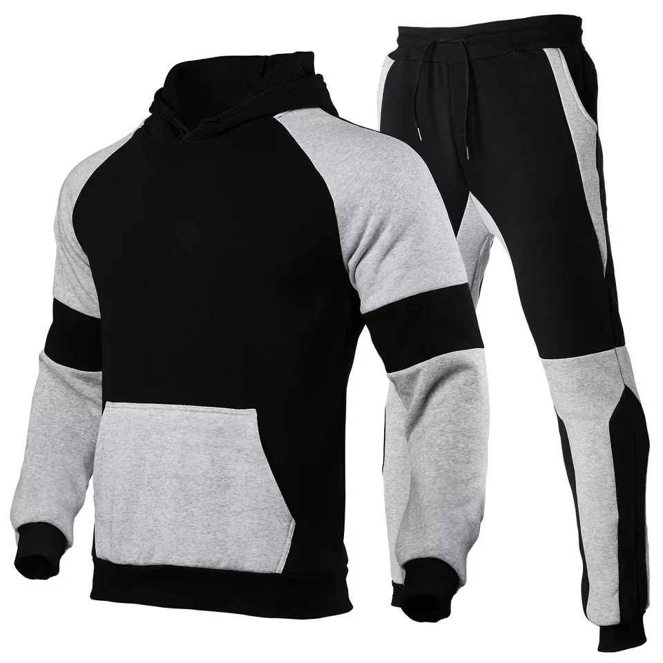 New men's casual suit sportswear suit solid color stitching hoodie + trouser suit autumn and winter fashion suit
New men's casual suit sportswear suit solid color stitching hoodie + trouser suit autumn and winter fashion suit