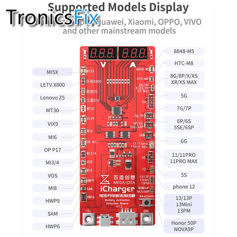 Qianli Icharger 3.0 Battery Activation Board One Click Activation for IPhone 5-13 Samsung Xiaomi Circuit Board Charging Tester
Qianli Icharger 3.0 Battery Activation Board One Click Activation for IPhone 5-13 Samsung Xiaomi Circuit Board Charging Tester