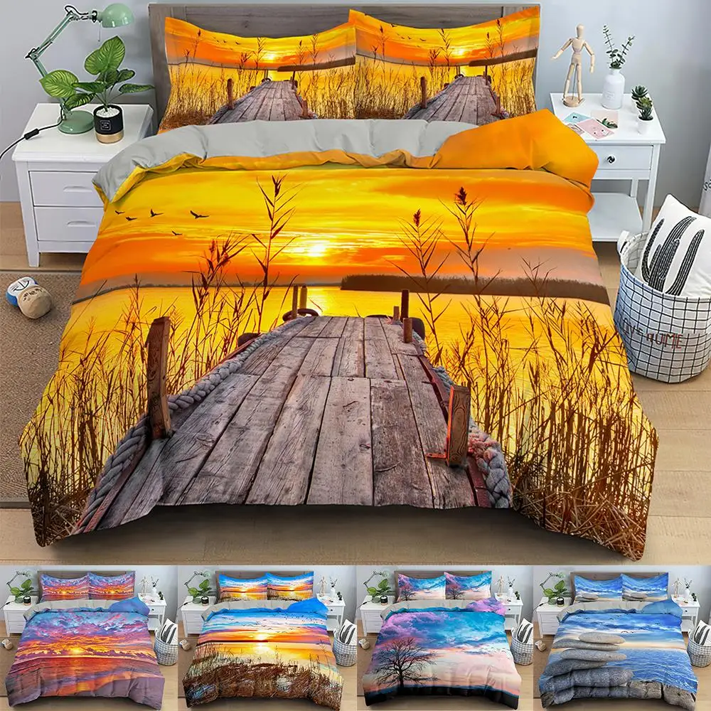 Sunset Pattern Bedding Set Scenery Duvet Cover King Size Comforter Set With Zipper Closure for Bedroom Quilt Covers
Sunset Pattern Bedding Set Scenery Duvet Cover King Size Comforter Set With Zipper Closure for Bedroom Quilt Covers