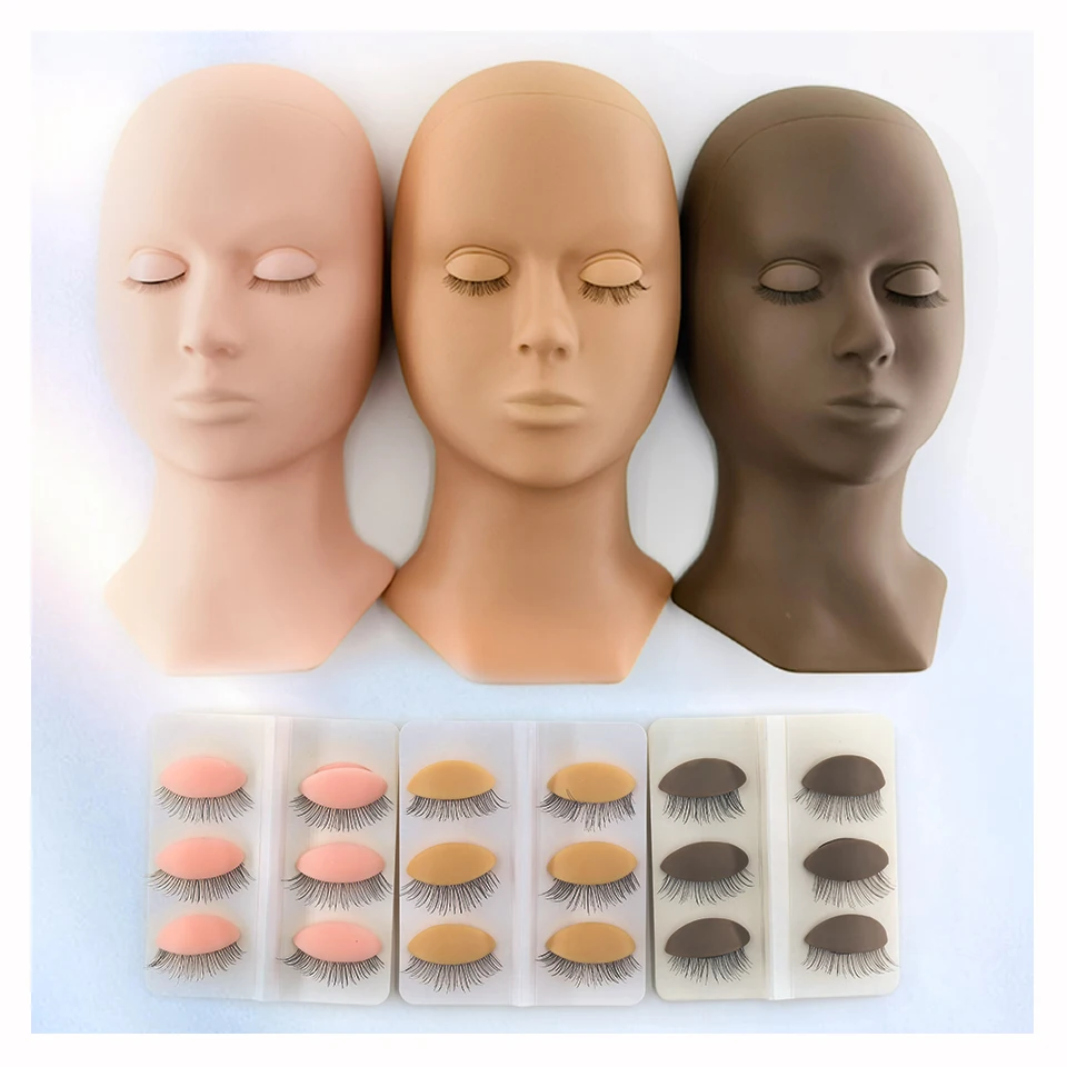 Training False Eyelash Practice Silicone Mannequin Model Head for Beginner Cosmetic Doll Face Practicing Eyelash Extension Tools
Training False Eyelash Practice Silicone Mannequin Model Head for Beginner Cosmetic Doll Face Practicing Eyelash Extension Tools