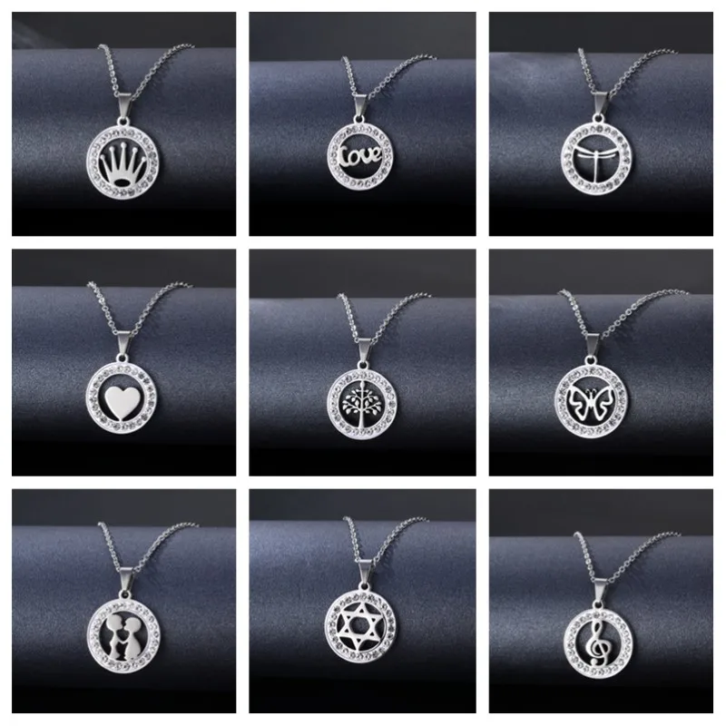Fashion Silver Round Zircon Animal Stainless Steel Pendant Necklace for Women's Jewelry Wedding Party Accessories
Fashion Silver Round Zircon Animal Stainless Steel Pendant Necklace for Women's Jewelry Wedding Party Accessories
