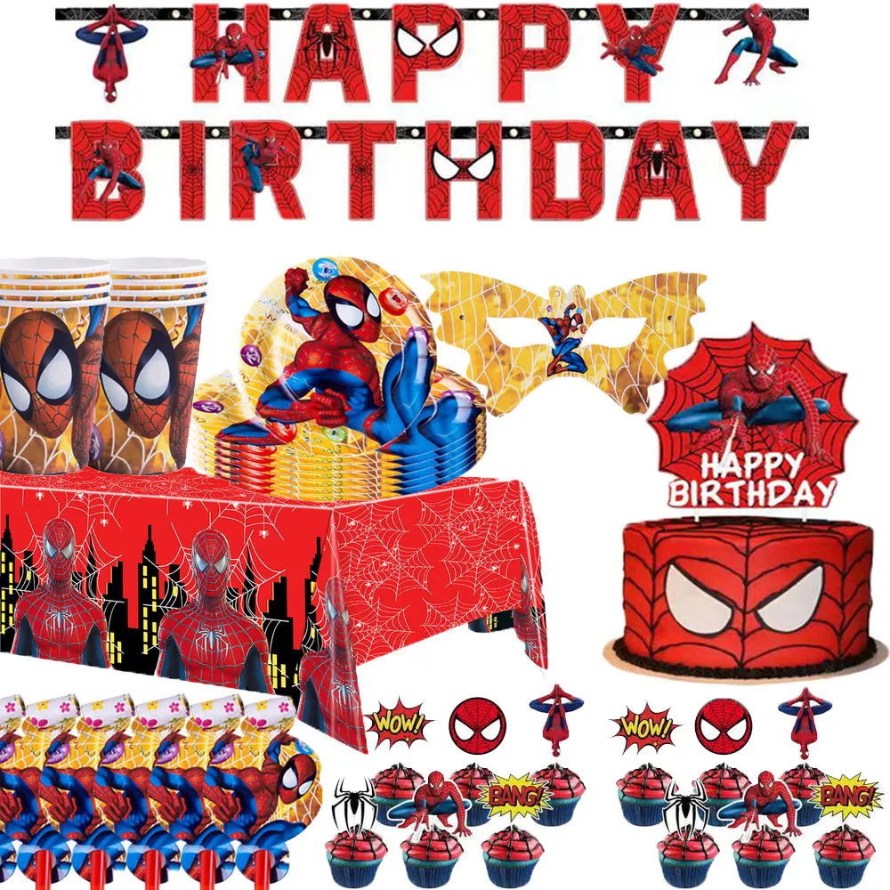 New Spiderman Party Decoration Paper Cups Plates Napkins Cake Topper Balloons Superhero Theme Kids Boys Birthday Party Supplies
New Spiderman Party Decoration Paper Cups Plates Napkins Cake Topper Balloons Superhero Theme Kids Boys Birthday Party Supplies