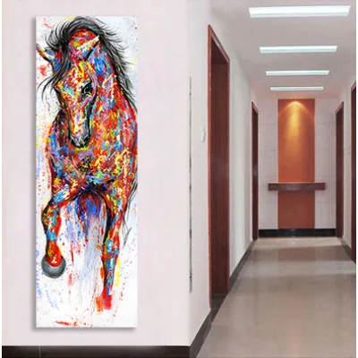 

Factory Direct Supply Porch Corridor Watercolor Horse Paintings Home Decoration Painting Living Room Porch Paintings Frameless P