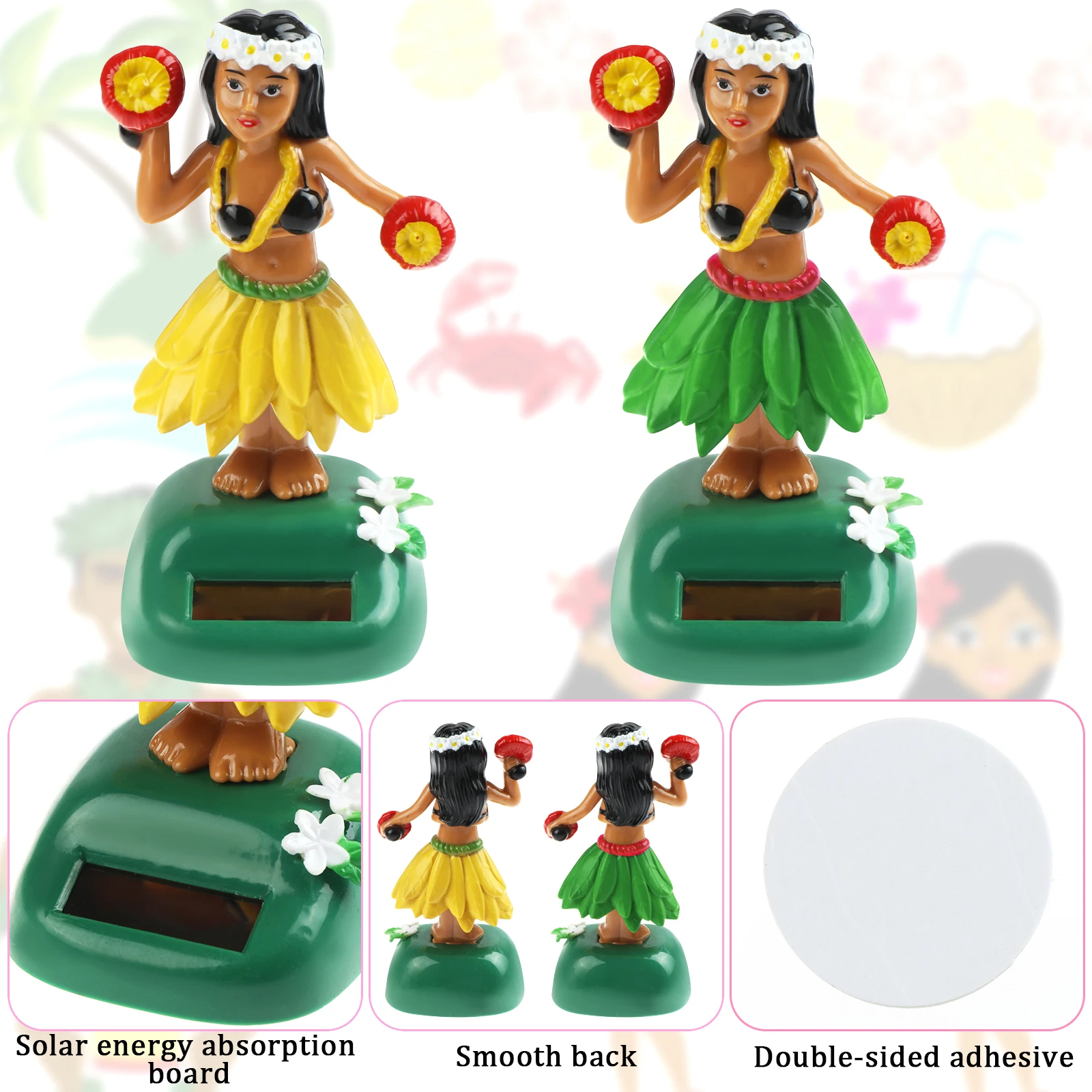 2 Pack Hawaii Funny Girl Car Solar Powered Dancing Swinging Figurines Animated Bobble Dancer Car Home Decoration
2 Pack Hawaii Funny Girl Car Solar Powered Dancing Swinging Figurines Animated Bobble Dancer Car Home Decoration