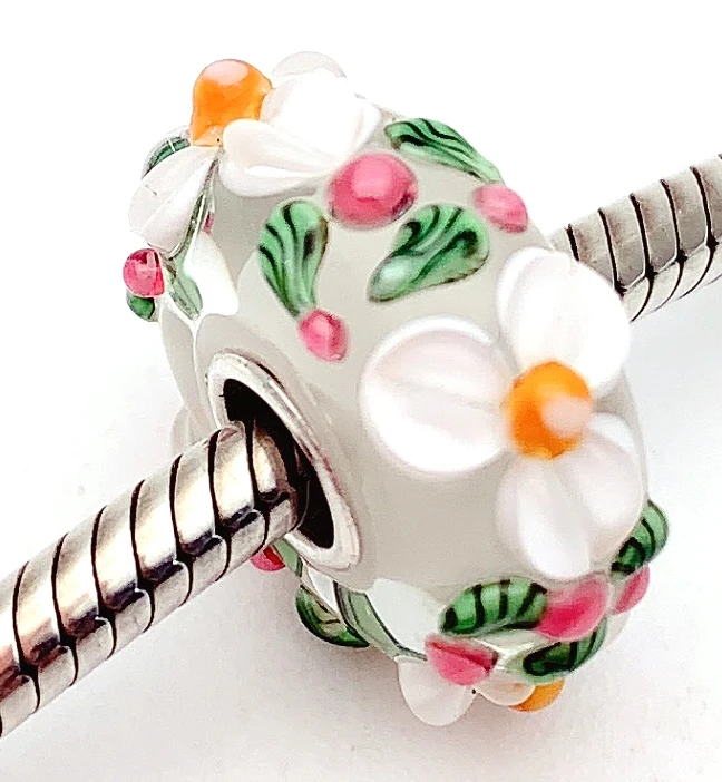 PJG65 100% S925 Sterling Silver Beads Murano GlassBeads Fit European Charms Bracelet DIY Jewelry LampWork Handmade
PJG65 100% S925 Sterling Silver Beads Murano GlassBeads Fit European Charms Bracelet DIY Jewelry LampWork Handmade