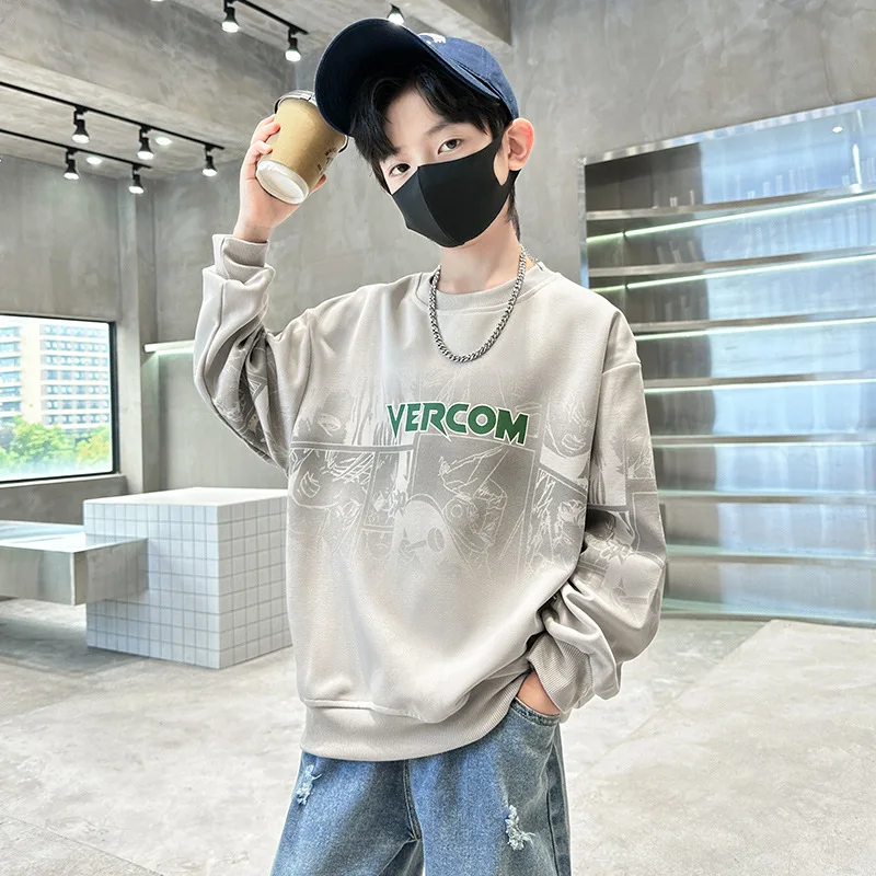 Футболка с длинным рукавом для мальчиков, Модный Детский свитшот, уличная одежда для подростков, топы с буквенным принтом, пуловер, одежда на весну и осень
Футболка с длинным рукавом для мальчиков, Модный Детский свитшот, уличная одежда для подростков, топы с буквенным принтом, пуловер, одежда на весну и осень