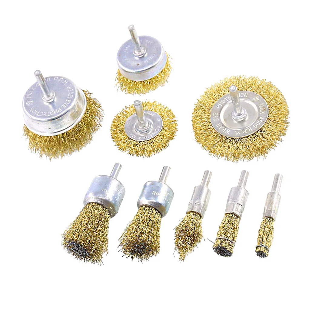 9pcs Brass Brush Wire Wheels Brushes Drill Rotary Tools Engraver Grinder Polishing Metal Rust Removal Brush Set Tools Brush
9pcs Brass Brush Wire Wheels Brushes Drill Rotary Tools Engraver Grinder Polishing Metal Rust Removal Brush Set Tools Brush