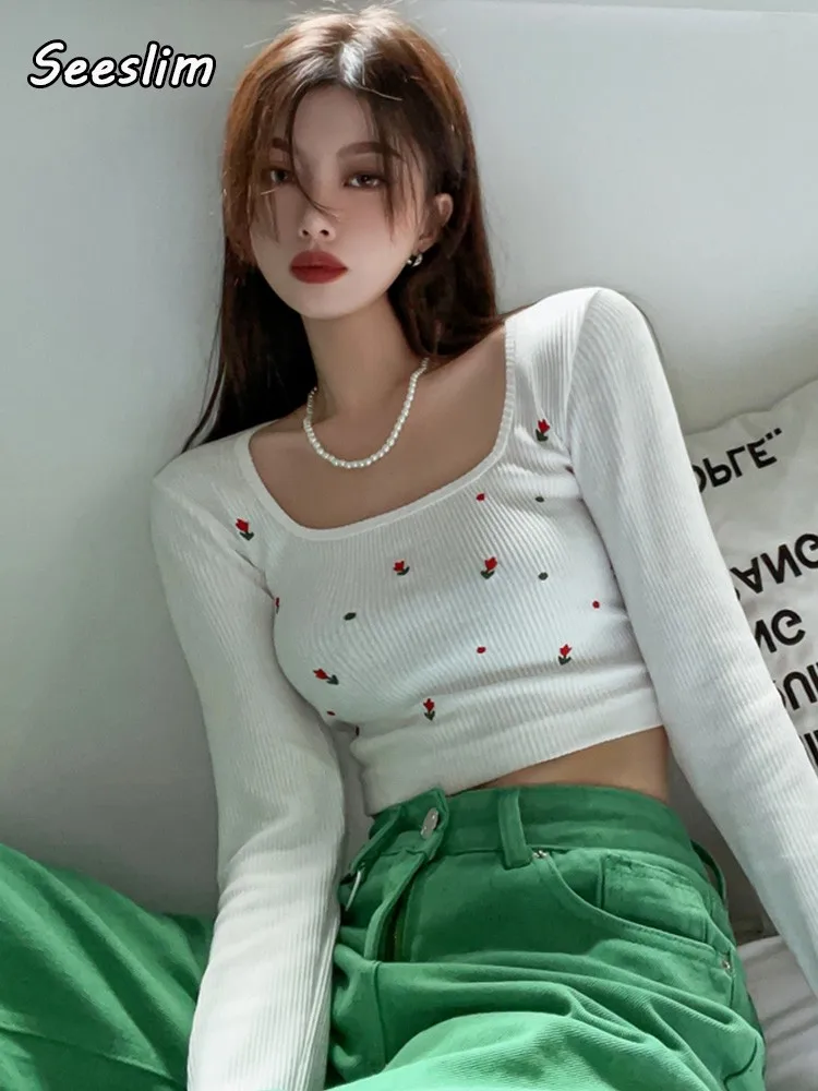 Seeslim Vintage T Shirt Women Long Sleeve Crop Top Floral Grunge Y2k Tops Square Collar Tshirts E Girl Spring Fashion Clothes
Seeslim Vintage T Shirt Women Long Sleeve Crop Top Floral Grunge Y2k Tops Square Collar Tshirts E Girl Spring Fashion Clothes