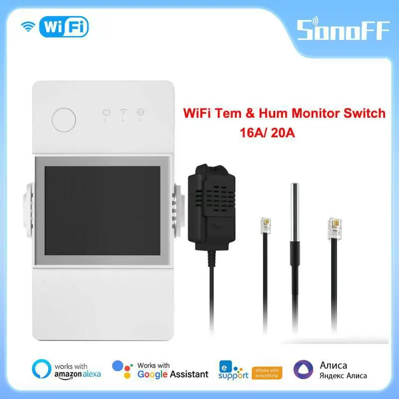 

SONOFF TH Elite 16A/20A WiFi Smart Switch LCD Display Temperature And Humidity Monitoring Switch Smart Home Automation Module