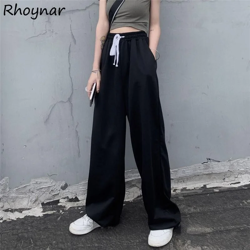 Casual Pants Women Pure Loose All-match High Waist Drawstring Simple Soft Streetwear Fashion Youth Ins Female Korean Style New
Casual Pants Women Pure Loose All-match High Waist Drawstring Simple Soft Streetwear Fashion Youth Ins Female Korean Style New
