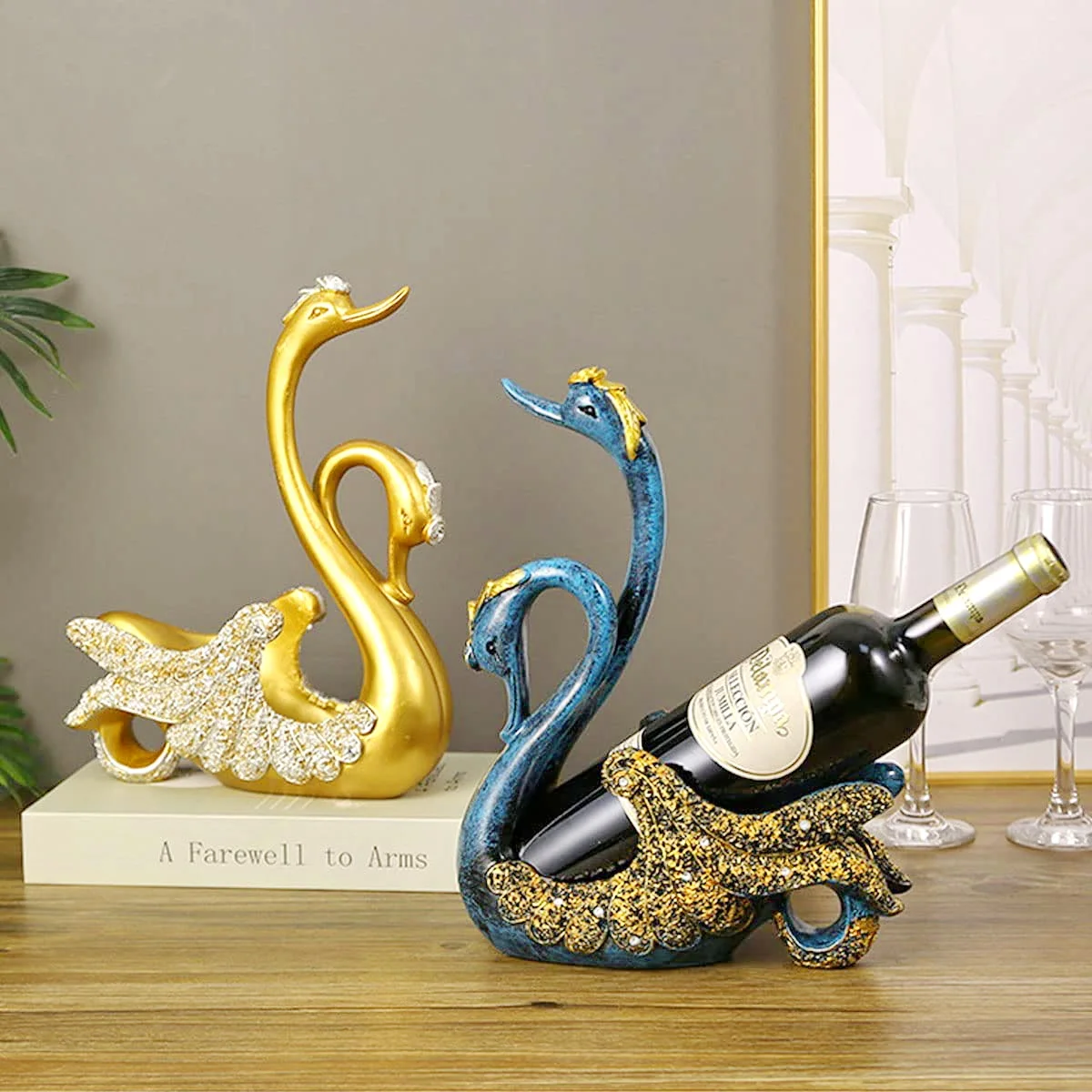 Luxury Swan Wine Rack as Stand for Bottles Gold Wine Bottle Holder as Shelf for Bar Counter Resin Glass Holder for Vinoteca
Luxury Swan Wine Rack as Stand for Bottles Gold Wine Bottle Holder as Shelf for Bar Counter Resin Glass Holder for Vinoteca