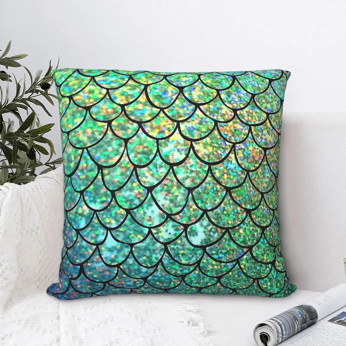 Colorful Glitter Mermaid Scales Throw Pillow Case Animal Skin Backpack Cojines Covers DIY Printed Washable Sofa Decor
Colorful Glitter Mermaid Scales Throw Pillow Case Animal Skin Backpack Cojines Covers DIY Printed Washable Sofa Decor