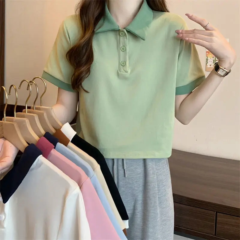 Polo T Shirt for Women Y2k Solid Cropped Tops Tees Girl Sexy Clothing Streetwear Short Sleeve Polo T Shirts Green
Polo T Shirt for Women Y2k Solid Cropped Tops Tees Girl Sexy Clothing Streetwear Short Sleeve Polo T Shirts Green