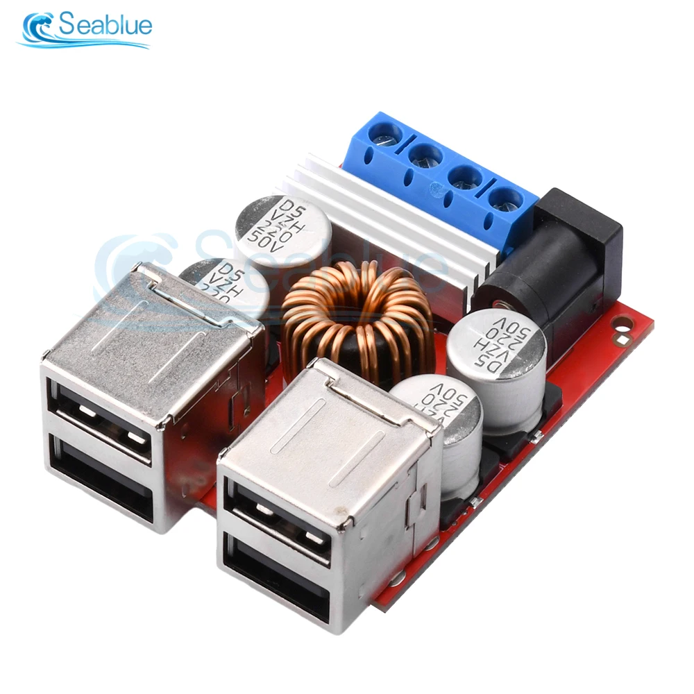 

8V-35V to 5V 8A DC-DC Vehicle Charging Board Power Supply Depressurization Module 4 port USB Output Mobile Charger Buck Module