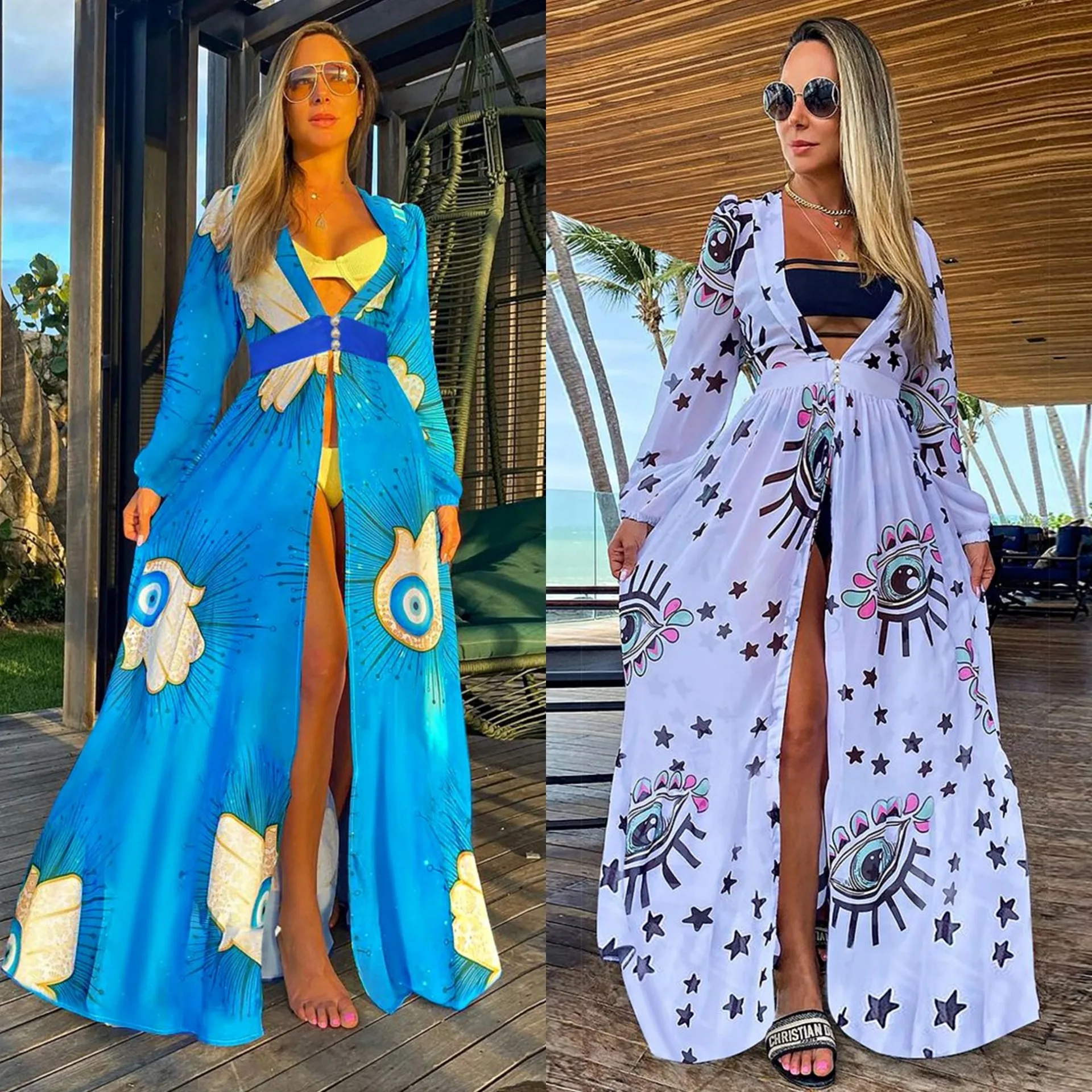 2022 Women Swimsuit Cover Up Sleeve Kaftan Yarn Dress Swimwear Sunwear Beach Blouse
2022 Women Swimsuit Cover Up Sleeve Kaftan Yarn Dress Swimwear Sunwear Beach Blouse